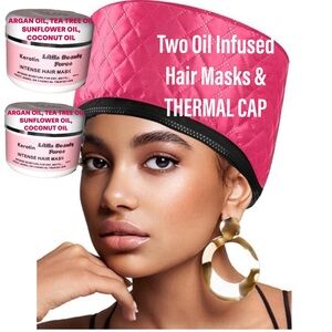 2 Hair Masks and Thermal Warmer cap TRIO